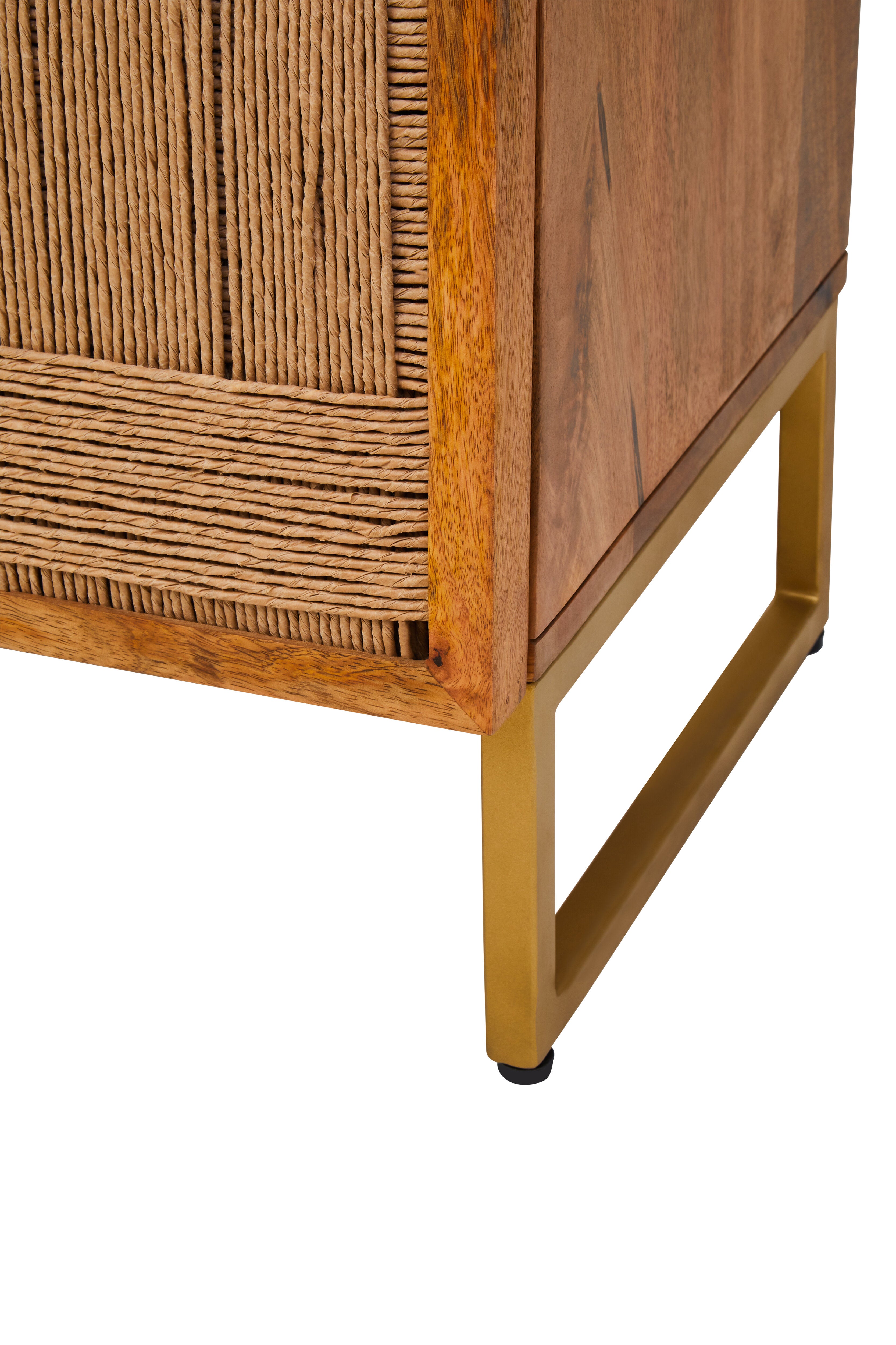 Santana Natural Mango Wood & Rope Detail Sideboard